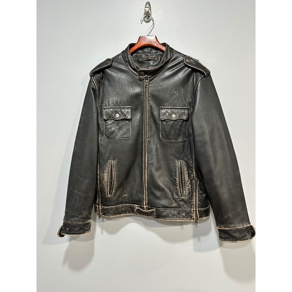 Red Wing Leather Jacket Mens L / G Distressed Moto Style Pilot Bomber - Picture 1 of 8